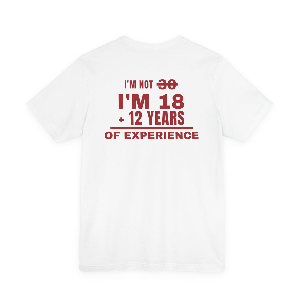I'm Not 30 I'm 18 + 12 Years Of Experience Tee