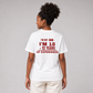 Woman from behind wearing a white t shirt with I'm Not 30 I'm 18 Plus 12 Years Of Experience printed on the back