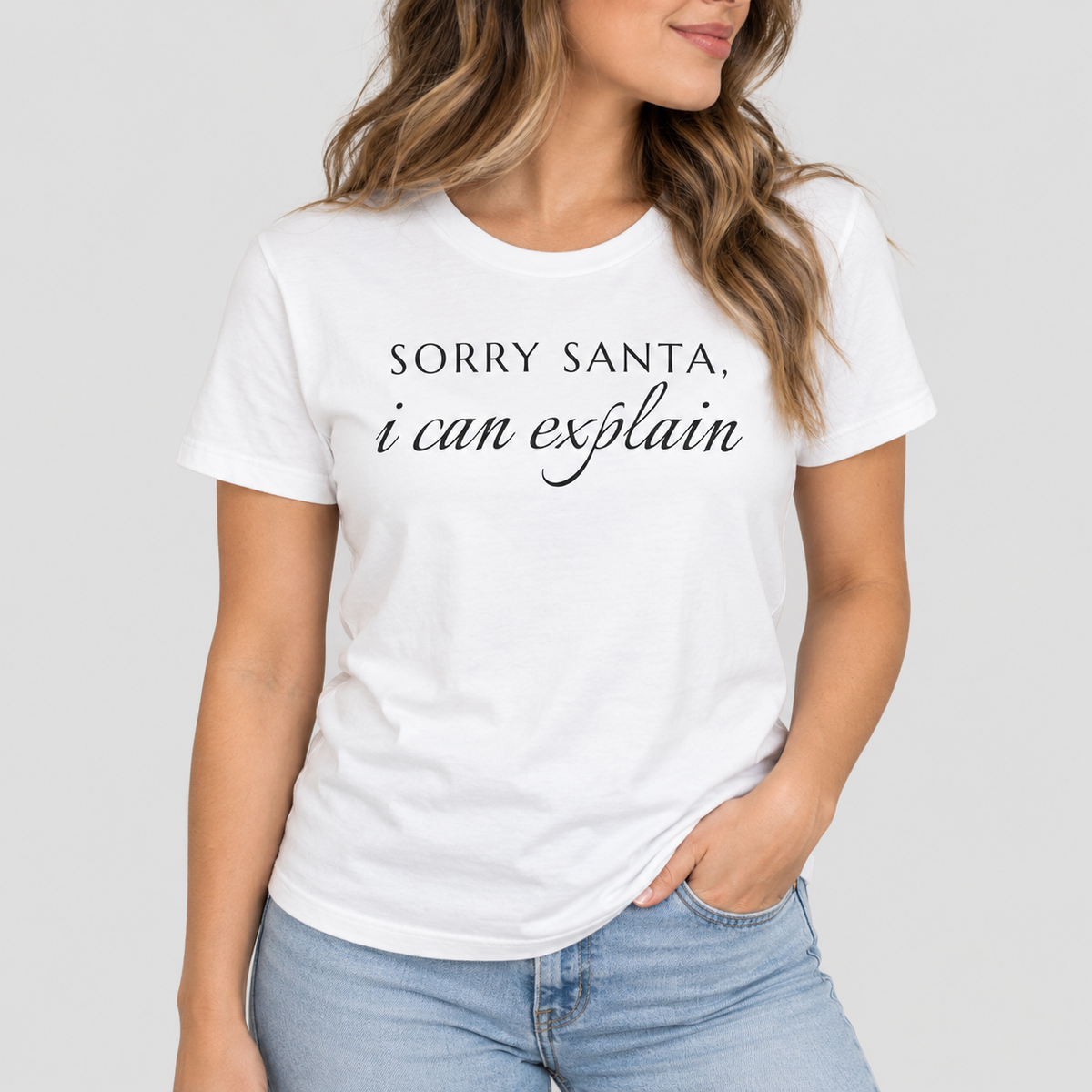 Sorry Santa, I Can Explain Tee for Women